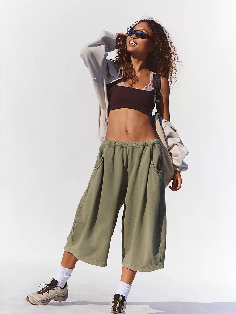 Free People Trackline Cropped Easy Pants Color: Terrain XS NWT